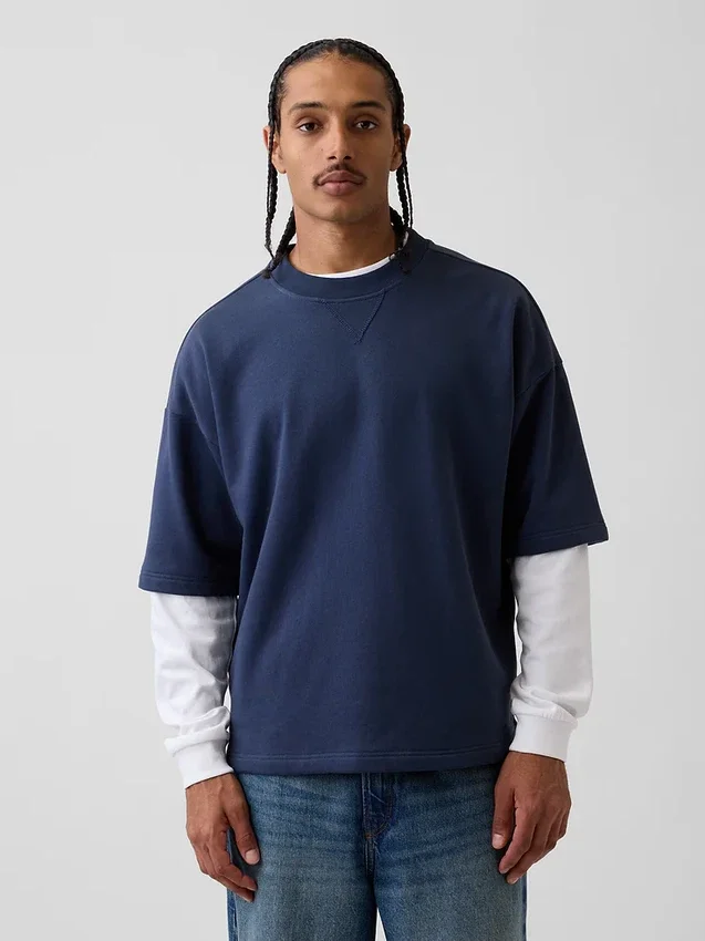 Bluza oversize z grubej dzianiny frotte
