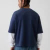 Bluza oversize z grubej dzianiny frotte