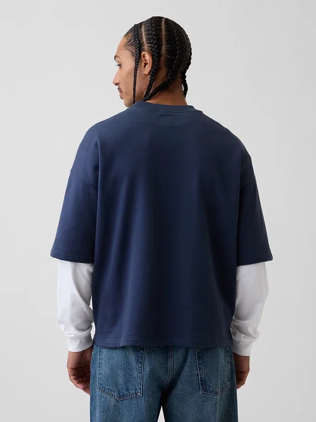 Bluza oversize z grubej dzianiny frotte