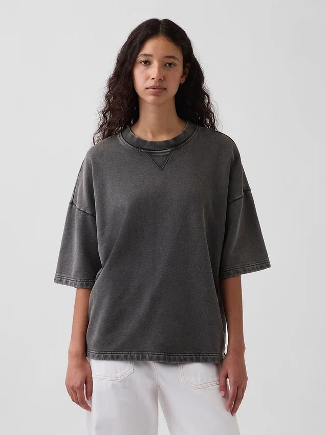 Bluza oversize z grubej dzianiny frotte