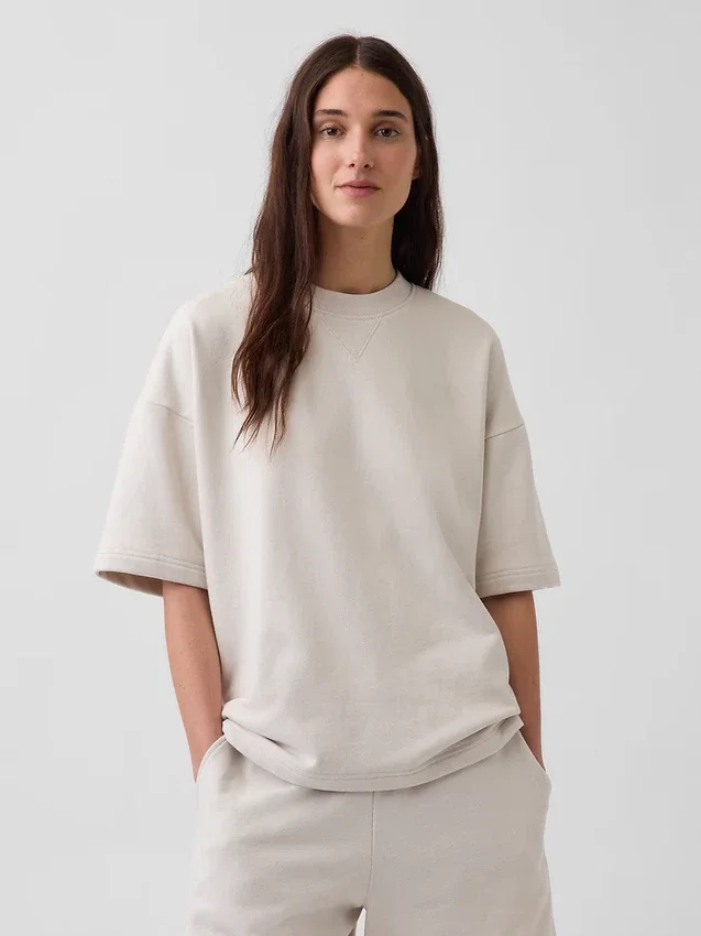 Bluza oversize z grubej dzianiny frotte