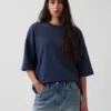 Bluza oversize z grubej dzianiny frotte