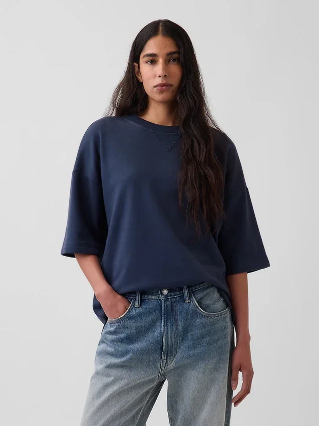 Bluza oversize z grubej dzianiny frotte