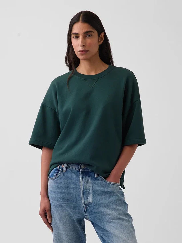 Bluza oversize z grubej dzianiny frotte