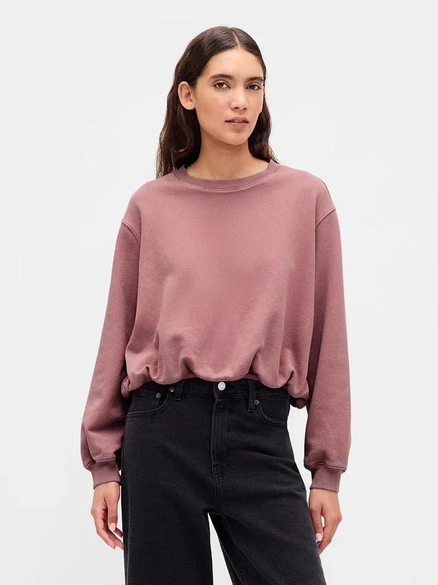 Bluza oversize z grubej dzianiny frotte typu „bubble”