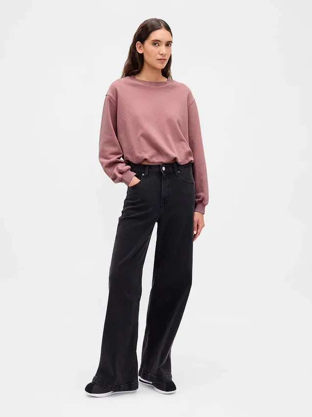 Bluza oversize z grubej dzianiny frotte typu „bubble”