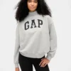 Bluza oversize z grubej dzianiny frotte z logo i stójką