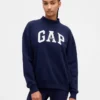 Bluza oversize z grubej dzianiny frotte z logo i stójką