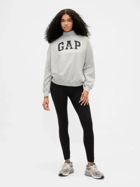 Bluza oversize z grubej dzianiny frotte z logo i stójką