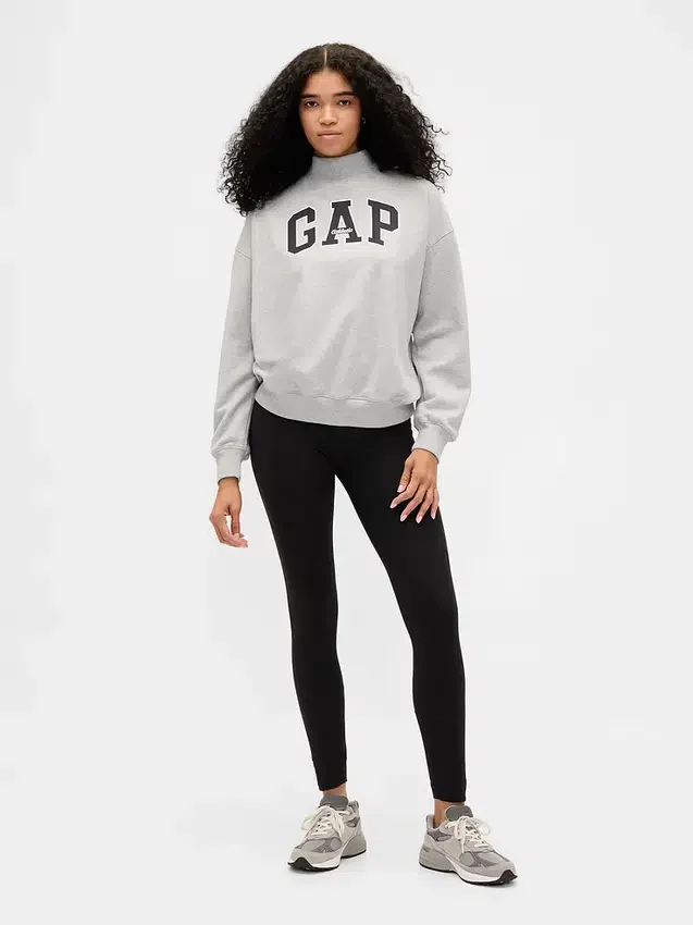 Bluza oversize z grubej dzianiny frotte z logo i stójką
