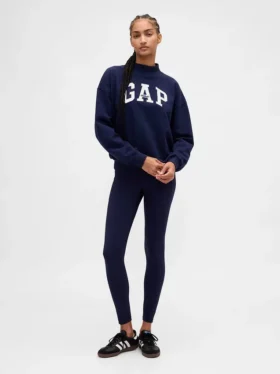 Bluza oversize z grubej dzianiny frotte z logo i stójką