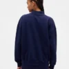 Bluza oversize z grubej dzianiny frotte z logo i stójką