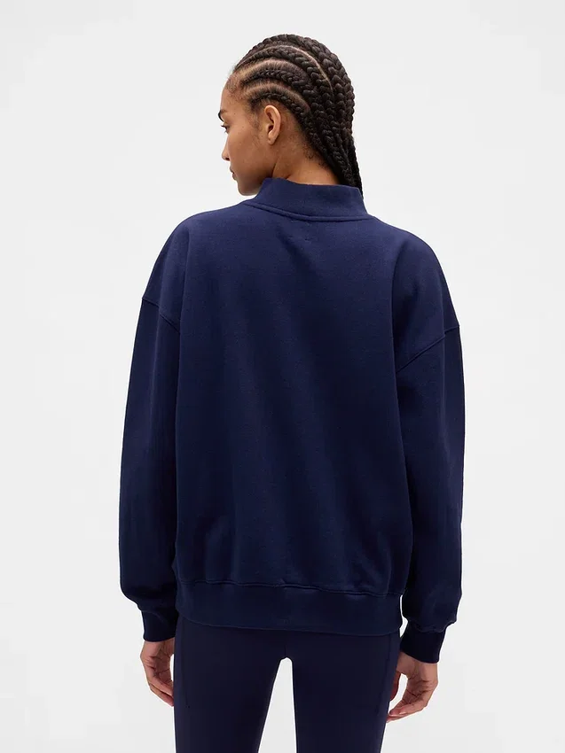 Bluza oversize z grubej dzianiny frotte z logo i stójką
