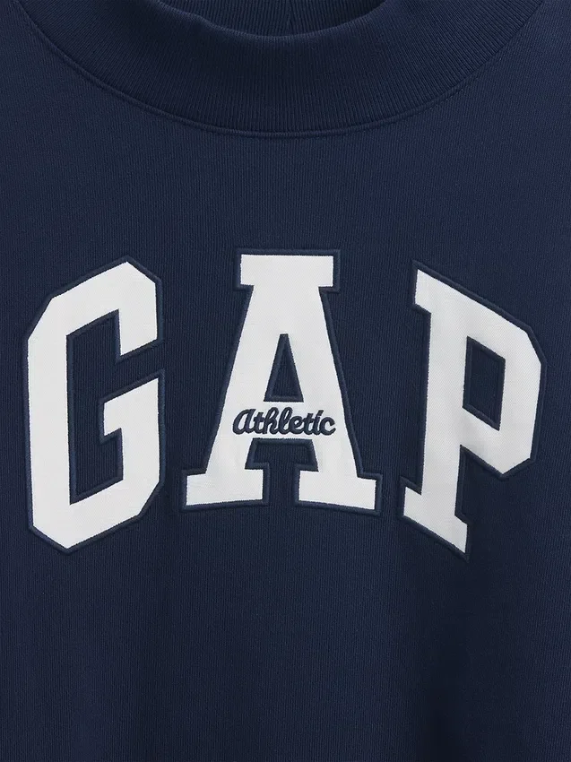 Bluza oversize z grubej dzianiny frotte z logo i stójką