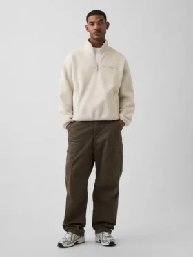 Bluza oversize z polaru Sherpa z półzamkiem