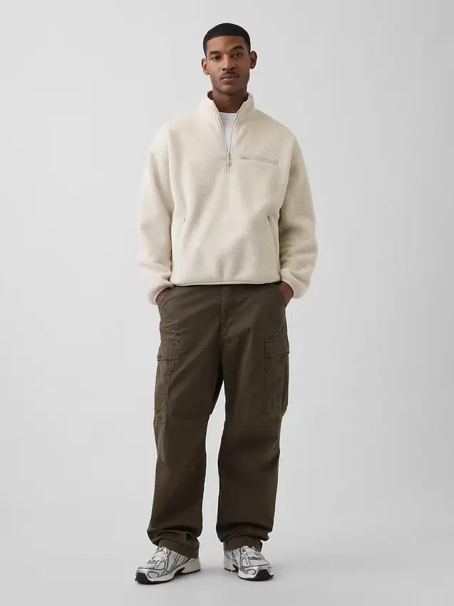 Bluza oversize z polaru Sherpa z półzamkiem