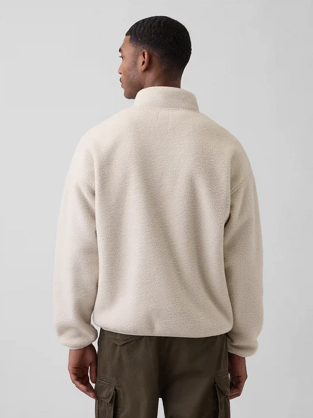 Bluza oversize z polaru Sherpa z półzamkiem