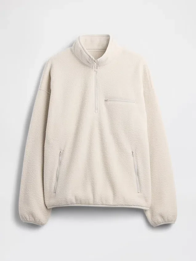 Bluza oversize z polaru Sherpa z półzamkiem