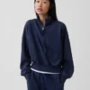 Bluza oversize z półzamkiem i klockowym dekoltem Vintagesoft