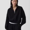 Bluza oversize z półzamkiem i klockowym dekoltem Vintagesoft