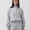 Bluza oversize z półzamkiem i klockowym dekoltem Vintagesoft