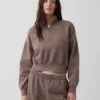 Bluza oversize z półzamkiem i klockowym dekoltem Vintagesoft