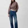 Bluza oversize z półzamkiem i klockowym dekoltem Vintagesoft