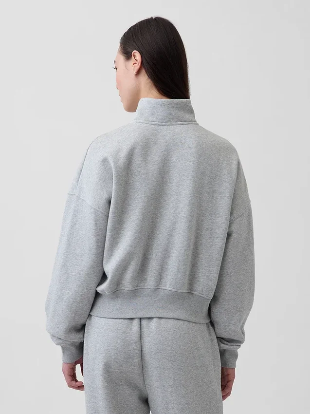 Bluza oversize z półzamkiem i klockowym dekoltem Vintagesoft