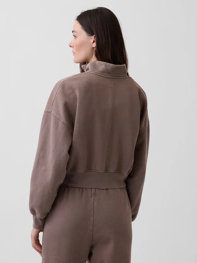 Bluza oversize z półzamkiem i klockowym dekoltem Vintagesoft