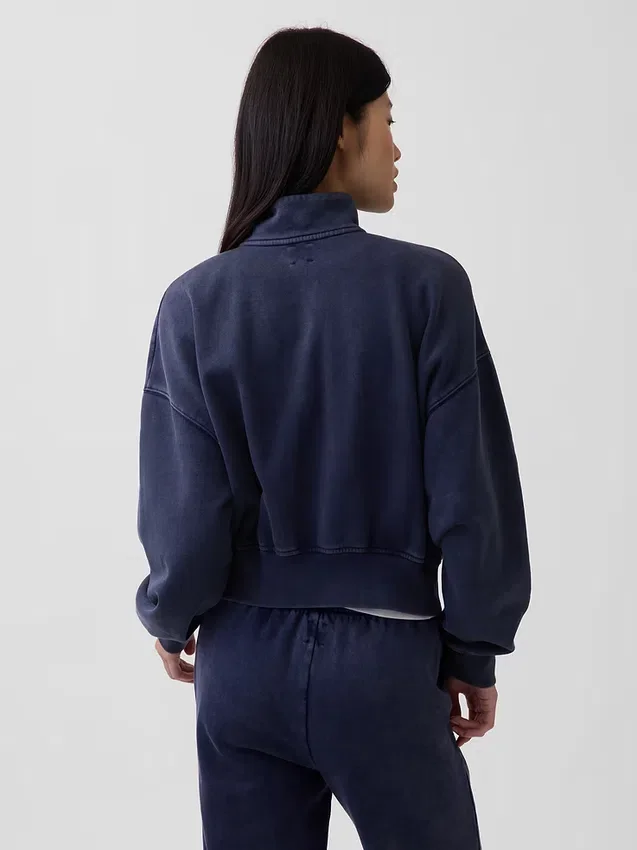 Bluza oversize z półzamkiem i klockowym dekoltem Vintagesoft