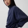 Bluza oversize z półzamkiem i klockowym dekoltem Vintagesoft