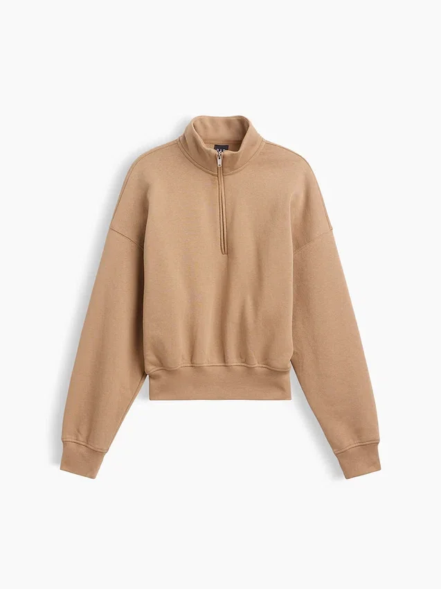 Bluza oversize z półzamkiem i klockowym dekoltem Vintagesoft
