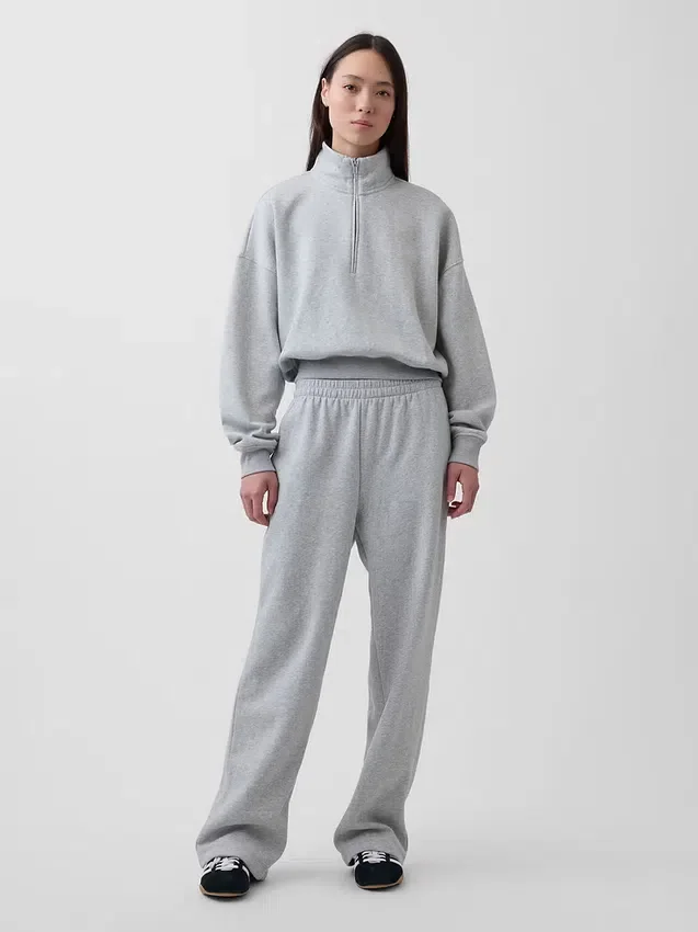 Bluza oversize z półzamkiem i klockowym dekoltem Vintagesoft