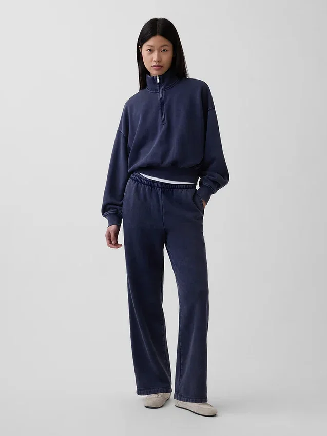 Bluza oversize z półzamkiem i klockowym dekoltem Vintagesoft