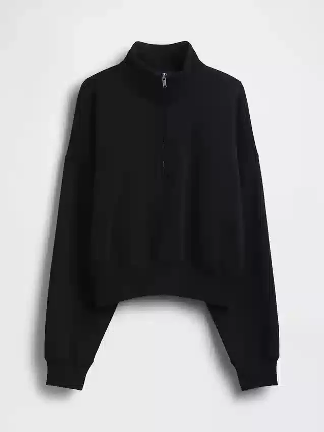 Bluza oversize z półzamkiem i klockowym dekoltem Vintagesoft