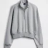 Bluza oversize z półzamkiem i klockowym dekoltem Vintagesoft