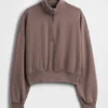Bluza oversize z półzamkiem i klockowym dekoltem Vintagesoft