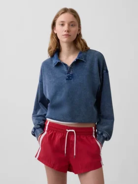 Bluza polo oversize z miękkiej frotte Vintagesoft