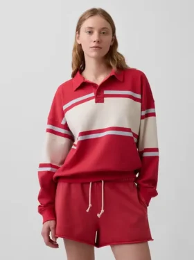 Bluza polo oversize z miękkiej frotte Vintagesoft