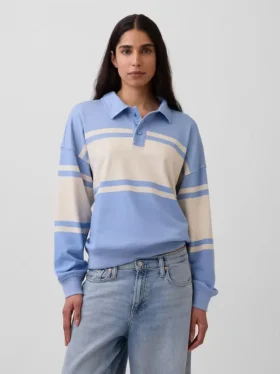 Bluza polo oversize z miękkiej frotte Vintagesoft