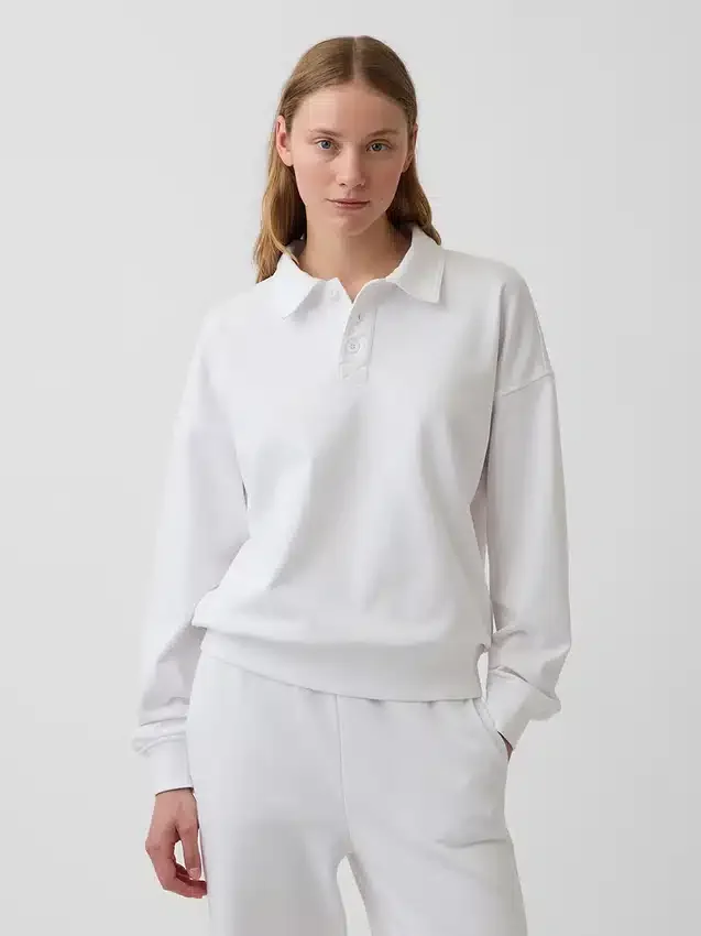 Bluza polo oversize z miękkiej frotte Vintagesoft