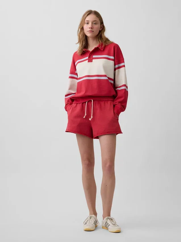 Bluza polo oversize z miękkiej frotte Vintagesoft