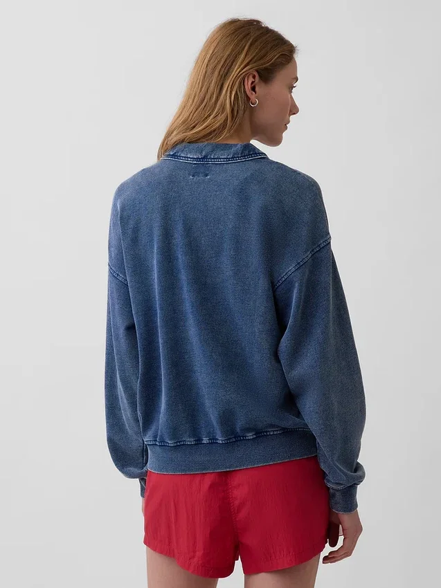 Bluza polo oversize z miękkiej frotte Vintagesoft