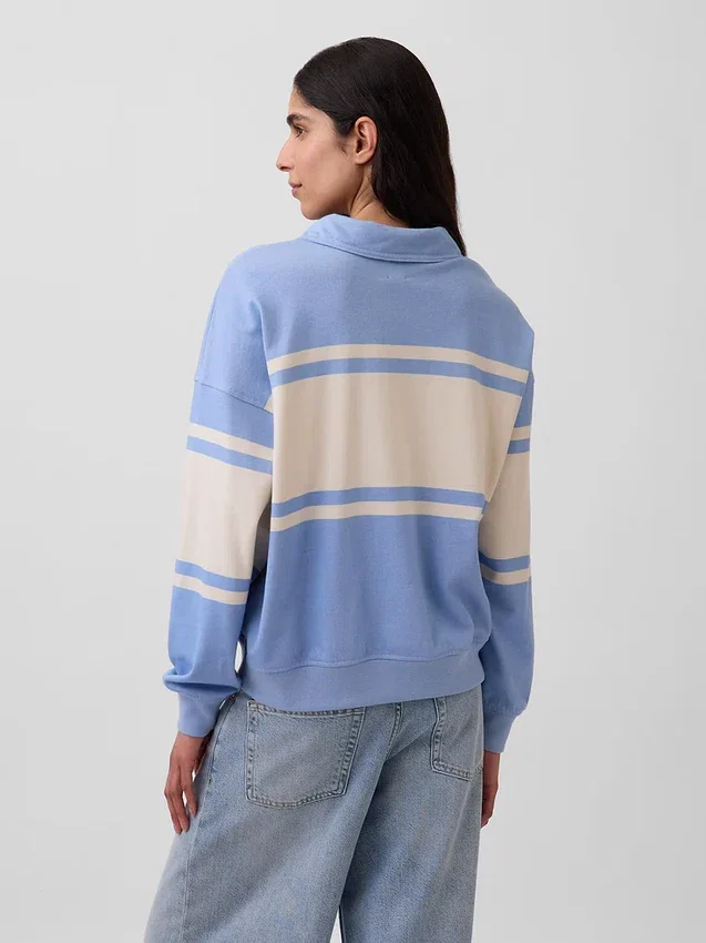 Bluza polo oversize z miękkiej frotte Vintagesoft