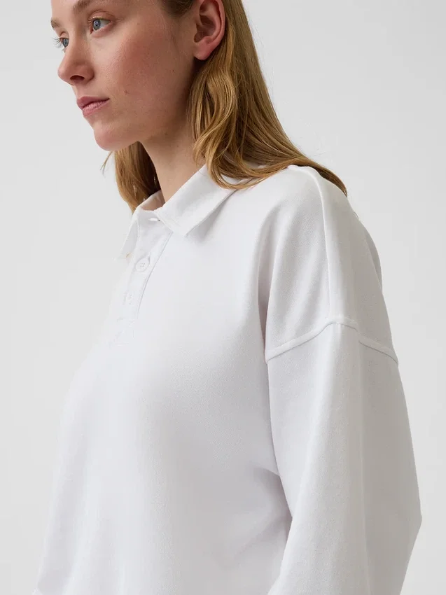 Bluza polo oversize z miękkiej frotte Vintagesoft