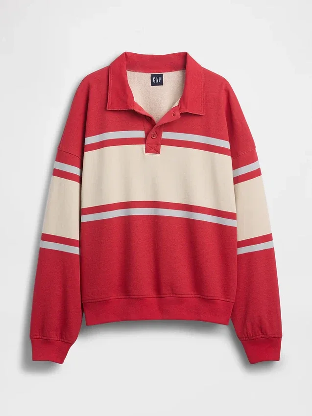 Bluza polo oversize z miękkiej frotte Vintagesoft