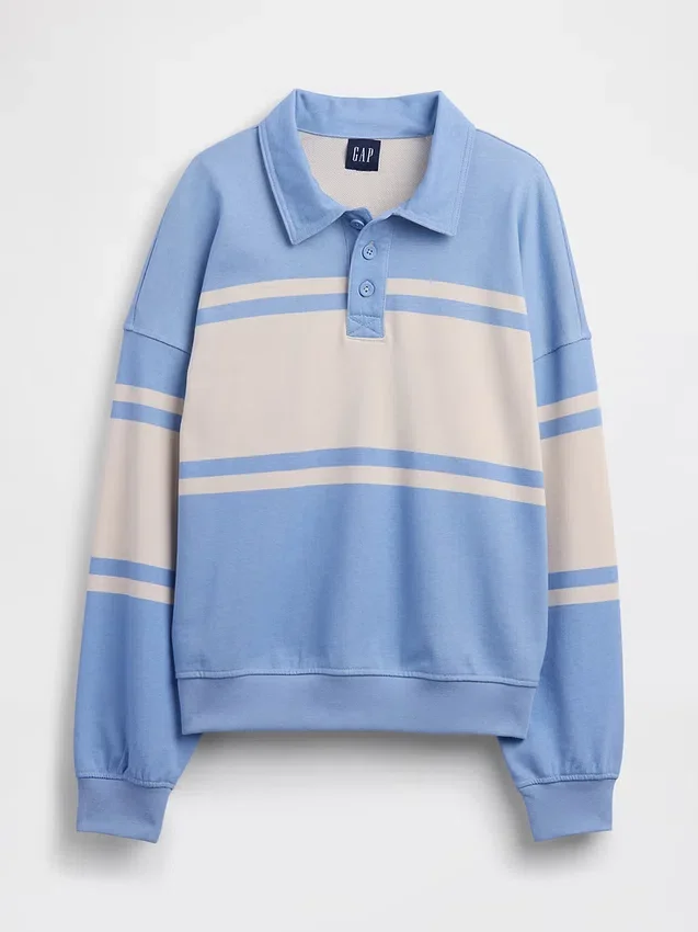 Bluza polo oversize z miękkiej frotte Vintagesoft