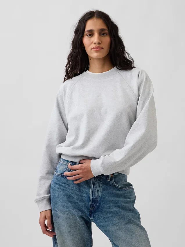 Bluza raglanowa z miękkiej dzianiny frotte Vintagesoft