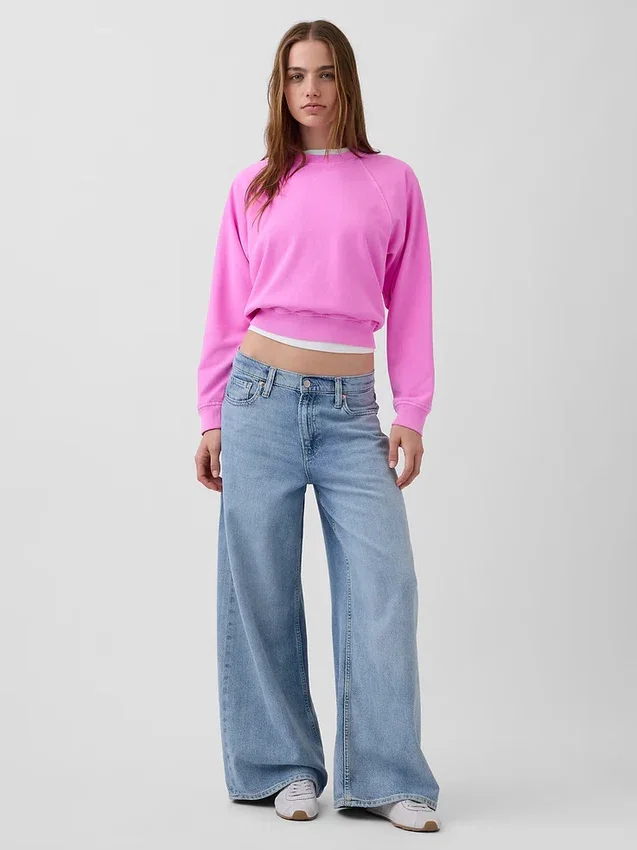 Bluza raglanowa z miękkiej dzianiny frotte Vintagesoft