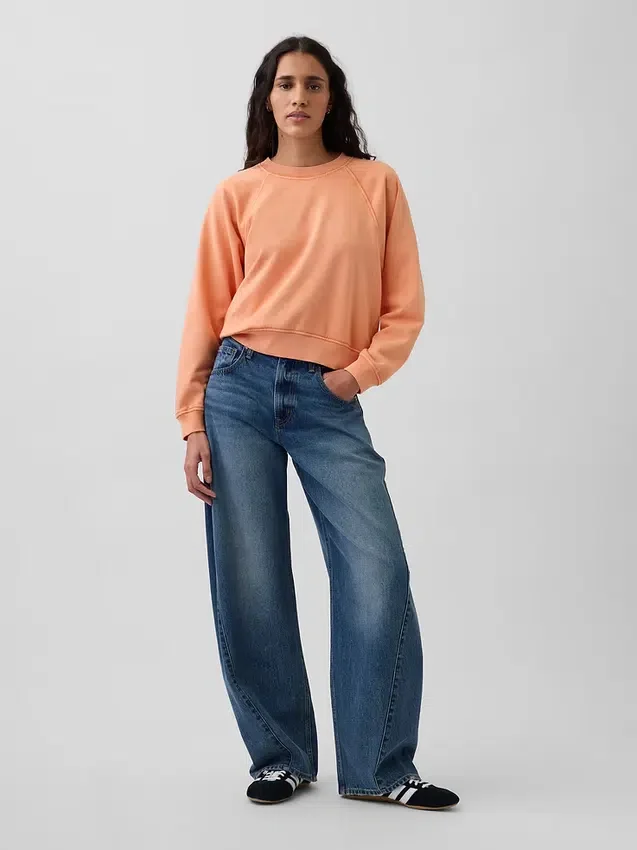 Bluza raglanowa z miękkiej dzianiny frotte Vintagesoft